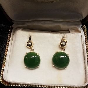 Exquisite 14kt Gold & Jade Earrings